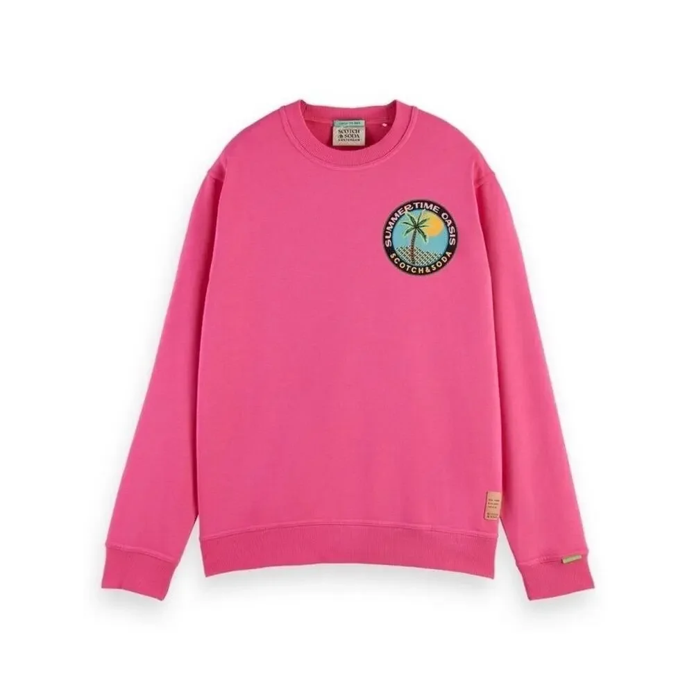 Scotch & Soda Pink Summer Graphic Pullover Sweatshirt Size Medium